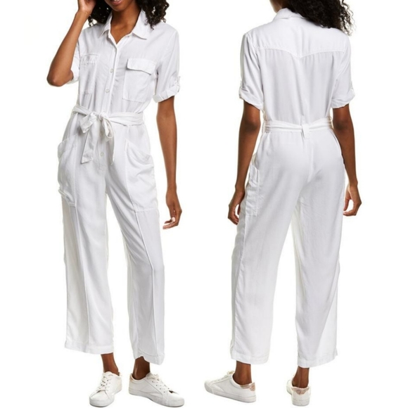 Young Fabulous & Broke Pants - YFB YOUNG FABULOUS & BROKE Greylin White Tencel Jumpsuit NWT Sz M